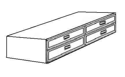 Woodcrest 4 Drawer Under Bed Unit w\/Compartment Door, 81"W